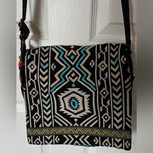 Southwestern Design Cloth Crossbody Messenger Style Bag
